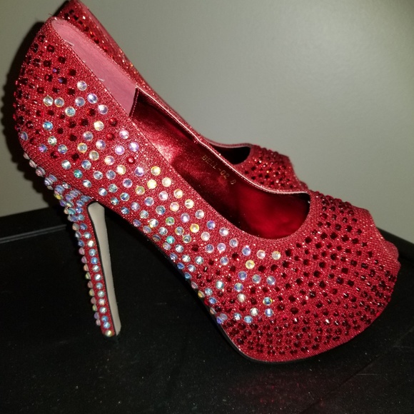 Red Peep Toe Heel - Picture 1 of 1